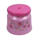 Kuber Industries Bathroom Stool | Plastic Stool for Bathroom | Stool for Sitting | Anti -Slip with Strong Bearing | Patla for Toilet | Printed Design | Pink