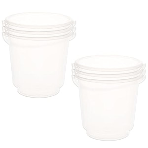 kuber industries pack of 6 bucket  plastic bucket for bathroom  water bucket with lid  balti for bathroom  lightweight amp portable  18 ltr  transparent