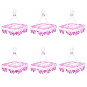 kuber industries plastic 360 degree portable folding clothes drying rack space saving travel rotatable clips green 32 clip kubmart15537