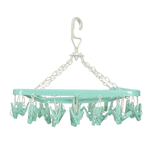 kuber industries cloth drying stand hanger with 32 clipsheavy duty amp strong plastic materialbaby clothes hangersize 40 x 30 x 38cm set of 32 clips green