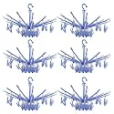 Kuber Industries Plastic 360 Degree Portable Folding Clothes Drying Rack Space Saving Travel Rotatable Clips (Green, 32 Clip, KUBMART15537)