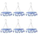 Kuber Industries Plastic 360 Degree Portable Folding Clothes Drying Rack Space Saving Travel Rotatable Clips (Green, 32 Clip, KUBMART15537)
