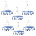 Kuber Industries Cloth Drying Hanger | 24 Clips Baby Drying Pegs | 360 Degree Rotatable Hanger | Clip Stand for Cloth | Folding| Pink