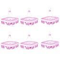 Kuber Industries 360 Degree Rotatable Cloth Drying Hanger with 36 Clips | Baby Pegs | Clip Stand | Square Stand | Transparent Pink, (36 x 36 x 36 cm)