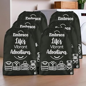 kuber industries pack of 2 cloth storage bag  storage organizer  travel cloth carrying bag  garments cover for laundry  travel storage organizer bag for clothing  large  brown