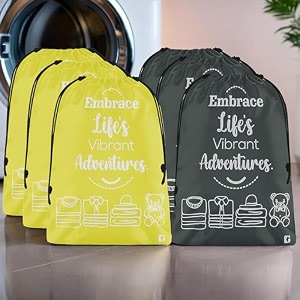 kuber industries pack of 4 cloth storage bag  storage organizer  parachute cloth organizer  waterproof garments cover  travel storage bag for clothing  large  brown amp grey