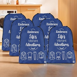 kuber industries pack of 6 cloth storage bag  storage organizer  travel cloth carrying bag  garments cover for laundry  travel storage organizer for clothing  medium  royal blue