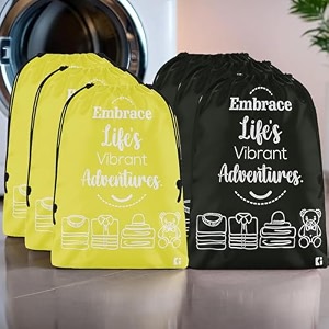 kuber industries pack of 4 cloth storage bag  storage organizer  parachute cloth organizer  waterproof garments cover  travel storage bag for clothing  large  brown amp grey