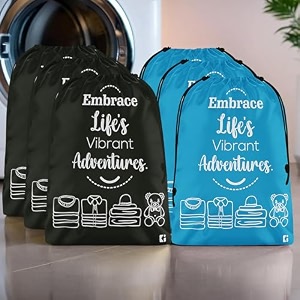 kuber industries pack of 4 cloth storage bag  storage organizer  parachute cloth organizer  waterproof garments cover  travel storage bag for clothing  large  brown amp grey