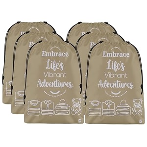 kuber industries pack of 6 cloth storage bag  storage organizer  travel cloth carrying bag  garments cover for laundry  travel storage organizer for clothing  large  brown