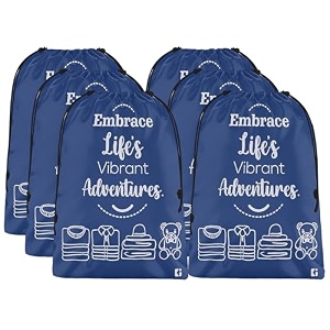 kuber industries pack of 6 cloth storage bag  storage organizer  travel cloth carrying bag  garments cover for laundry  travel storage organizer for clothing  large  royal blue