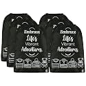 Kuber Industries Pack of 6 Cloth Storage Bag | Storage Organizer | Travel Cloth Carrying Bag | Garments Cover for Laundry | Travel Storage Organizer for Clothing | Large | Black