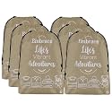 Kuber Industries Pack of 6 Cloth Storage Bag | Storage Organizer | Travel Cloth Carrying Bag | Garments Cover for Laundry | Travel Storage Organizer for Clothing | Large | Brown