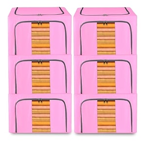 kuber industries flower print foldable woven underbed storage baglarge storage organiserblanket cover with transparent windowsize 65 x 45 x 31 cm black-kubmart16598fabric