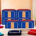 Kuber Industries 24 Liter Clothes Storage Box | Foldable Steel Frame Clothes Organizer | Storage Box For Wardrobe-Saree-Shirts And Blankets | Underbed Storage Bag | Red &amp; Blue