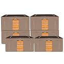 Kuber Industries Pack of 6 Clothes Storage Box | 24 Liter Foldable Steel Frame Clothes Organizer | Underbed Storage Bag | Storage Box For Wardrobe-Saree-Shirts And Blankets | Brown