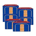 Kuber Industries Pack of 2 Clothes Storage Box | 66 Liter Foldable Steel Frame Clothes Organizer | Underbed Storage Bag | Storage Box For Wardrobe-Saree-Shirts And Blankets | Grey &amp; Black