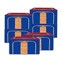 Kuber Industries 88 Liter Clothes Storage Box | Foldable Steel Frame Clothes Organizer | Storage Box For Wardrobe-Saree-Shirts And Blankets | Underbed Storage Bag | Dot Print | Royal Blue