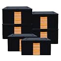 Kuber Industries Pack of 2 Clothes Storage Box | 66 Liter Foldable Steel Frame Clothes Organizer | Underbed Storage Bag | Storage Box For Wardrobe-Saree-Shirts And Blankets | Grey &amp; Black