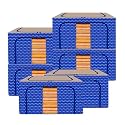 Kuber Industries 88 Liter Clothes Storage Box | Foldable Steel Frame Clothes Organizer | Storage Box For Wardrobe-Saree-Shirts And Blankets | Underbed Storage Bag | Dot Print | Royal Blue