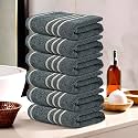 Kuber Industries (Pack of 24) Cotton Face Towel | 14x21 Inch | Workout Gym Napkins | Hand Towel For Men &amp; Woman | Quick-Drying Napkins For Travel Use | Plain Crape-Dark Grey
