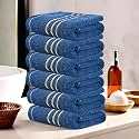 Kuber Industries (Pack of 6) Cotton Face Towel | 14x21 Inch | Workout Gym Napkins | Hand Towel For Men &amp; Woman | Quick-Drying Napkins For Travel Use | Plain Crape-Dark Blue