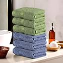 Kuber Industries Pack of 6 Cotton Hand/Face Towels For Men &amp; Women | Easily Washable | Workout Gym Napkins For Men | Pocket Towel - Dark Blue &amp; Green