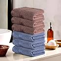 Kuber Industries Pack of 4 Cotton Hand/Face Towels For Men &amp; Women | Easily Washable | Workout Gym Napkins For Men | Pocket Towel - Dark Blue &amp; Golden
