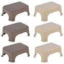 Kuber Industries Pack of 6 Durable Bathroom Stool for Bathing | Comfortable Indoor Machiya for Sitting | Senior Citizens Bath Stool &amp; Adults Patla Chair for Home | Plain P6 - Beige &amp; Brown