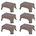 Kuber Industries Pack of 6 Durable Bathroom Stool for Bathing | Comfortable Indoor Machiya for Sitting | Senior Citizens Bath Stool &amp; Adults Patla Chair for Home | Plain P6 - Brown