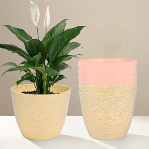 kuber industries plastic hanging flower pot for balcony amp railing set of 6 blue-18x18x59 cm