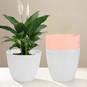 kuber industries plastic hanging flower pot for balcony amp railing set of 6 blue-18x18x59 cm