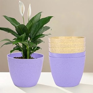 kuber industries plastic hanging flower pot for balcony amp railing set of 6 blue-18x18x59 cm