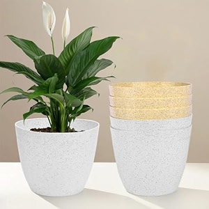 kuber industries plastic hanging flower pot for balcony amp railing set of 6 blue-18x18x59 cm