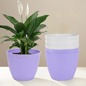 kuber industries plastic hanging flower pot for balcony amp railing set of 6 blue-18x18x59 cm