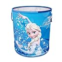 Kuber Industries Foldable Laundry Basket for Clothes | Non-Woven Round Cloth Laundry Bag | Washing Clothes Storage Basket | Disney Frozen | 45 LTR | Blue