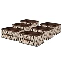 Kuber Industries Pack of 6 Foldable Multi-purpose Cloth Organizer for Storage with Drawing Handle | Durable Organisers Storage Box for Clothes/Toys | Tree Print - White