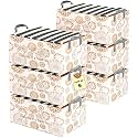 Kuber Industries Foldable Non-Woven Storage Box for Clothes | Dress &amp; Towel Organiser for Wardrobe | Collapsible Container Basket - White