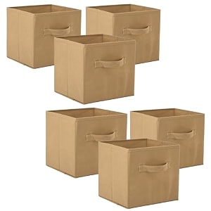 kuber industries pack of 6 foldable storage box  multipurpose storage organizer for clothes  plain wardrobe organizer for book stationary amp toys  11 inch  royal blue