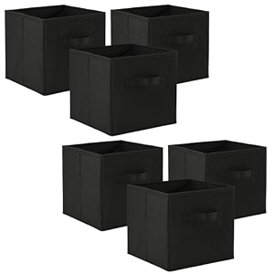kuber industries pack of 6 foldable storage box  multipurpose storage organizer for clothes  plain wardrobe organizer for book stationary amp toys  11 inch  royal blue