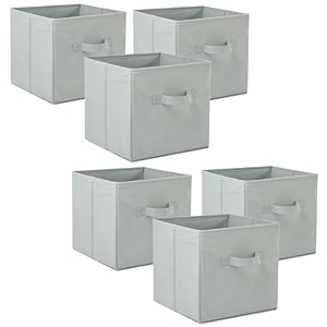 kuber industries pack of 6 foldable storage box  multipurpose storage organizer for clothes  plain wardrobe organizer for book stationary amp toys  11 inch  royal blue