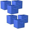 Kuber Industries (Pack of 6) Foldable Storage Box | Multipurpose Storage Organizer For Clothes | Plain Wardrobe Organizer for Book, Stationary &amp; Toys | 11 Inch | Royal Blue