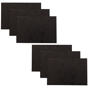 kuber industries pack of 6 fridge mat  mats for refrigerator shelves  sheet for fridge shelves  anti-skid mats for drawers  circle design  black