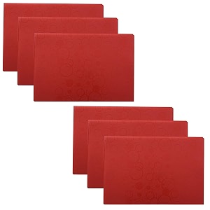 kuber industries 6 pcs pvc circle print fridge mats  placemats for kitchen refrigerator and dining table  shelf liner mat  red
