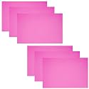 Kuber Industries Pack of 6 Fridge Mat | Mats for Refrigerator Shelves | Sheet for Fridge Shelves | Anti-Skid Mats for Drawers | Pink