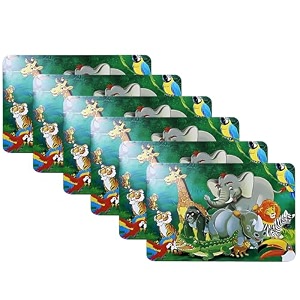 kuber industries pack of 6 fridge shelf mat  mats for fridge shelves  washable refrigerator mat  animal print fridge sheet  green