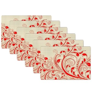 kuber industries pvc refrigerator shelf liner pack of 6  washable flower print  blue