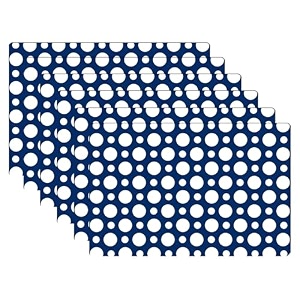 kuber industries polyvinyl chloride pack of 6 refrigerator shelf mat  washable dot print sheet for fridge shelves  blue