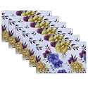 Kuber Industries PVC Refrigerator Shelf Liner, Pack of 6 | Washable Flower Print | Blue
