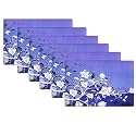 Kuber Industries PVC Refrigerator Shelf Liner, Pack of 6 | Washable Flower Print | Blue